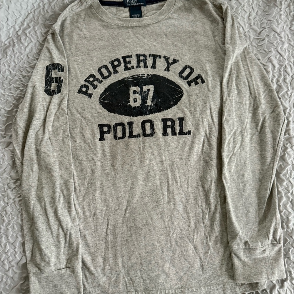 Polo by Ralph Lauren Gray Long Sleeve Tee Kids size Medium